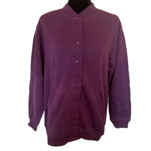NWT Drapers and Damons Purple Snap Button Fleece Jacket Coat Size‎ Medium